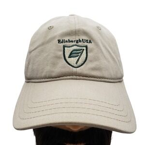 EDINBURGH USA Pukka Beige Green Adjustable Strapback Baseball Ball Cap Hat OSFA